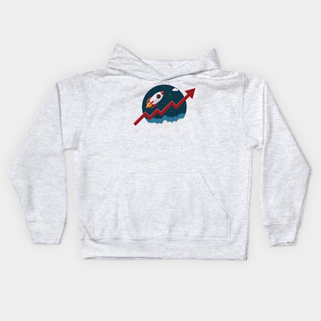 rocket graph growth Kids Hoodie by psychoshadow